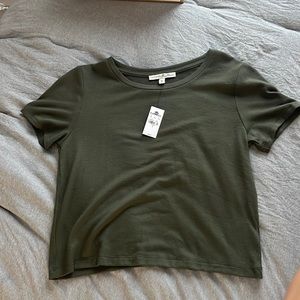 Deep olive green express crop top